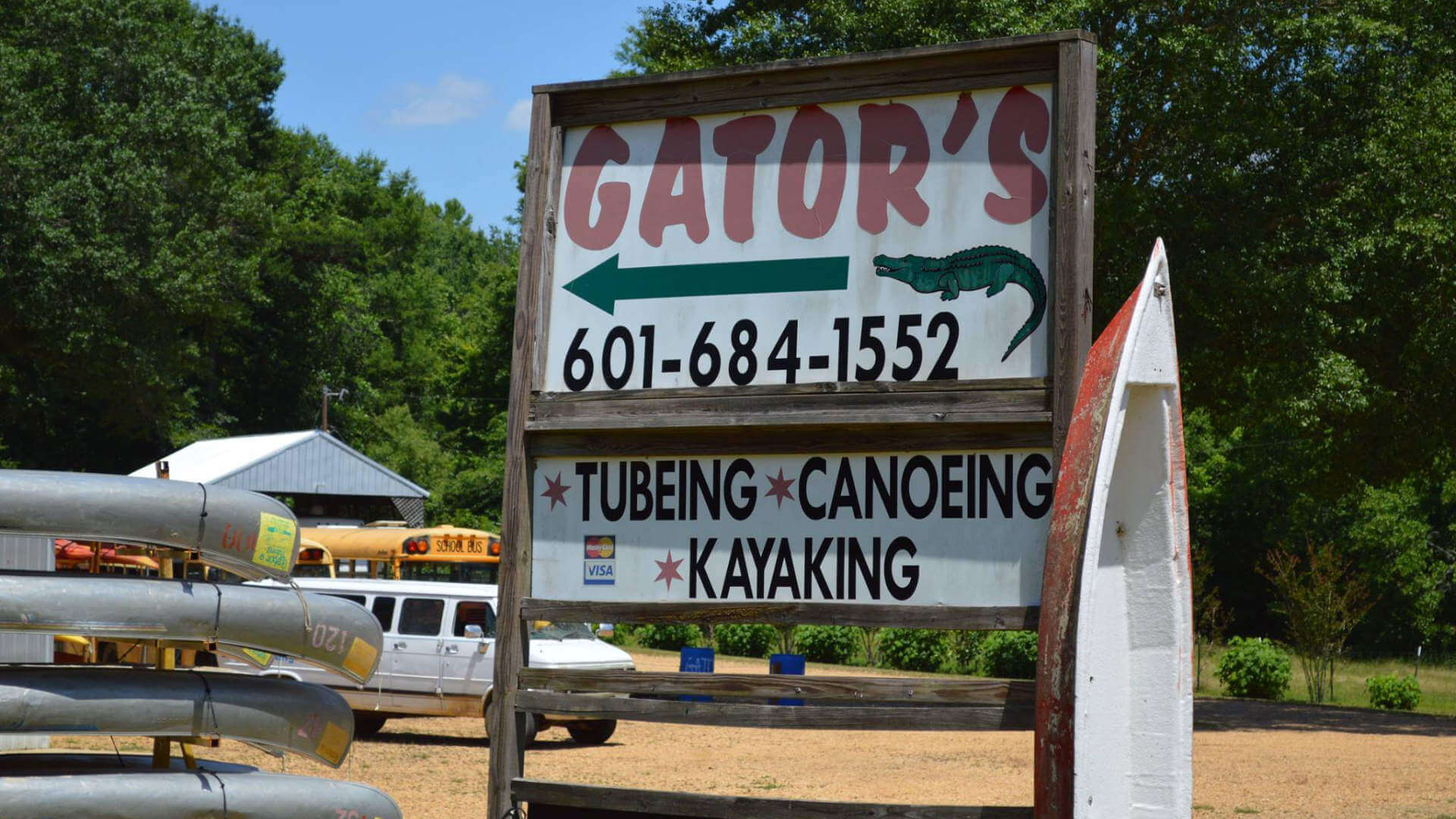 Gator's Tube Rentals Sign